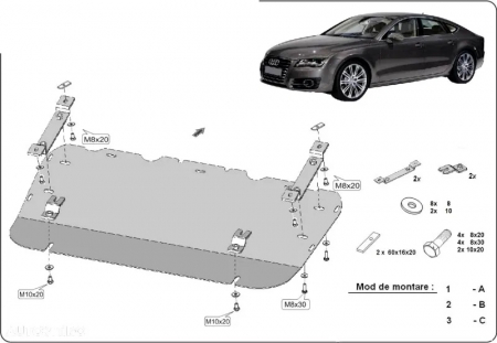 Scut motor Audi - Scut motor metalic Audi A7 dupa 2011