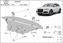 Scut motor Audi - Scut motor metalic Audi Q5 dupa 2008