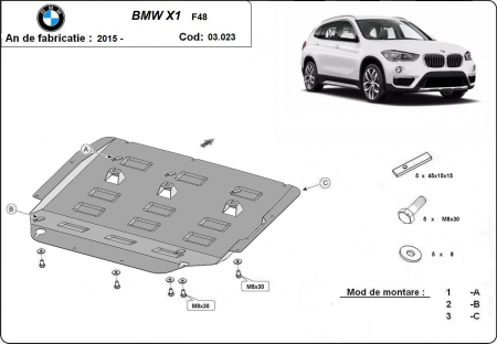 Scut motor Bmw - Scut motor metalic BMW X1 F48 2015-2019