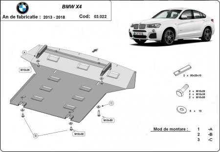 Scut motor Bmw - Scut motor metalic BMW X4 2013-2018