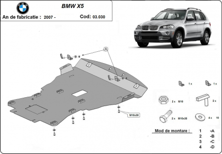 Scut motor Bmw - Scut motor metalic BMW X5 dupa 2007