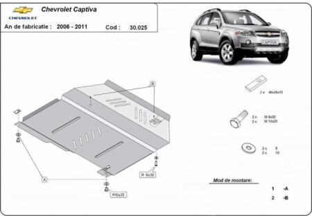 Scut motor Chevrolet - Scut motor metalic Chevrolet Captiva dupa 2006