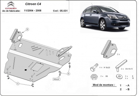 Scut motor Citroen - Scut motor metalic Citroen C 4 2004 - 2008