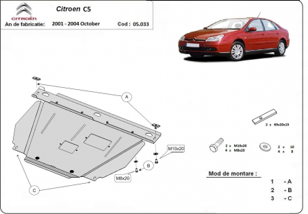 Scut motor Citroen - Scut motor metalic Citroen C5 2001- 2004
