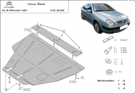 Scut motor Citroen Xsara - Scut motor metalic Citroen Xsara dupa 1997
