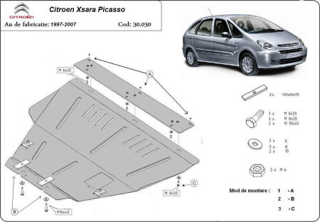 Scut motor Citroen Xsara - Scut motor metalic Citroen Xsara Picasso 1997-2007