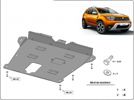 Scut motor Dacia - Scut motor metalic Dacia Duster dupa 2018