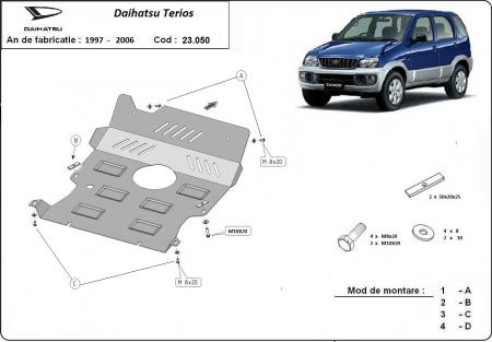 Scut motor Daihatsu - Scut motor metalic Daihatsu Terios 1997-2006