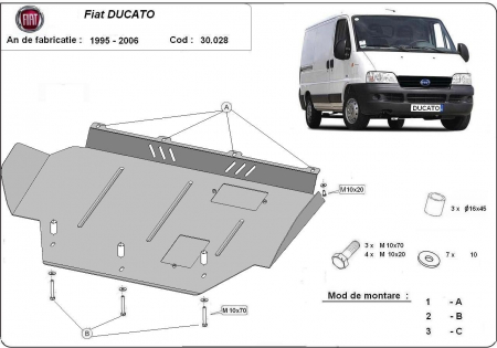 Scut motor Fiat - Scut motor metalic Fiat Ducato 1995 - 2006