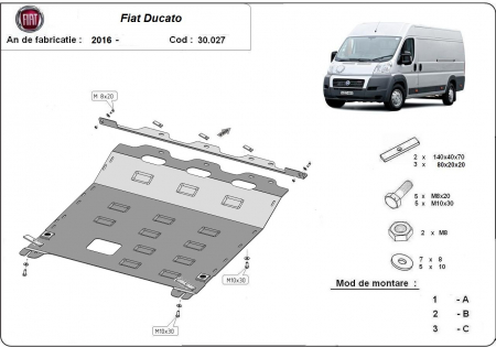 Scut motor Fiat - Scut motor metalic Fiat Ducato dupa 2006