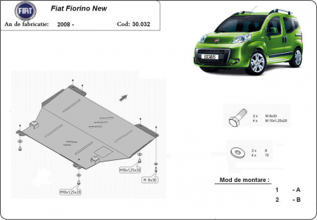Scut motor Fiat - Scut motor metalic Fiat Fiorino dupa 2008