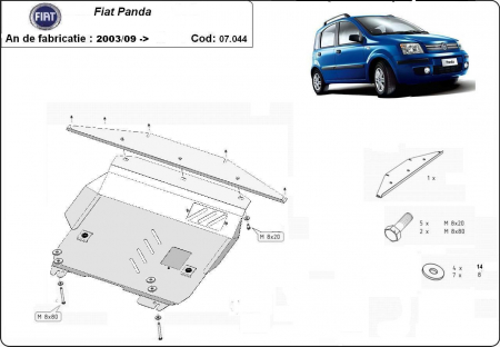 Scut motor Fiat - Scut motor metalic Fiat Panda dupa 2003