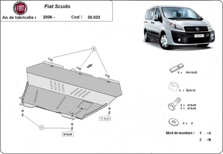 Scut motor Fiat - Scut motor metalic Fiat Scudo dupa 2006