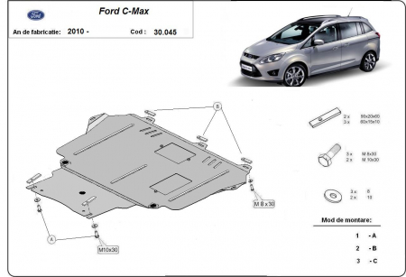 Scut motor Ford - Scut motor metalic Ford C - Max dupa 2010