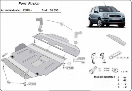Scut motor Ford - Scut motor metalic Ford Fusion dupa 2003