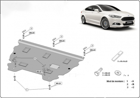 Scut motor Ford - Scut motor metalic Ford Mondeo 5 dupa 2015