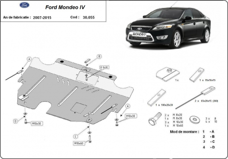 Scut motor Ford - Scut motor metalic Ford Mondeo dupa 2007