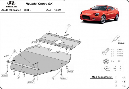 Scut motor Hyundai - Scut motor metalic Hyundai Coupe dupa 2001