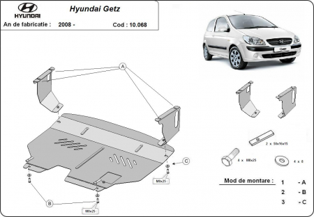 Scut motor Hyundai - Scut motor metalic Hyundai Getz dupa 2008