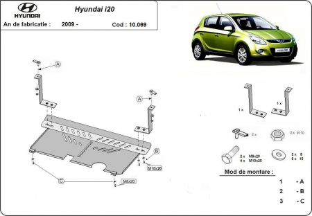Scut motor Hyundai - Scut motor metalic Hyundai i20 dupa 2009