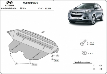 Scut motor Hyundai - Scut motor metalic Hyundai ix35 dupa 2010