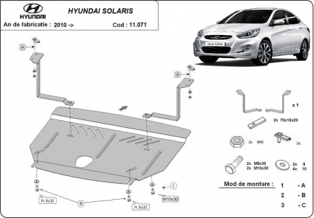 Scut motor Hyundai - Scut motor metalic Hyundai Solaris dupa 2010