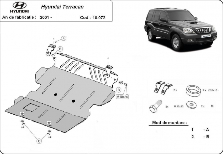 Scut motor Hyundai - Scut motor metalic Hyundai Terracan 2001 - 2007