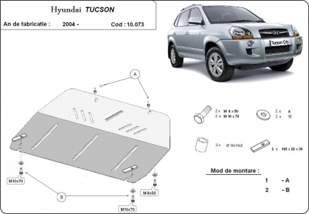 Scuturi metalice - Scut motor metalic Hyundai Tucson 2004 - 2015