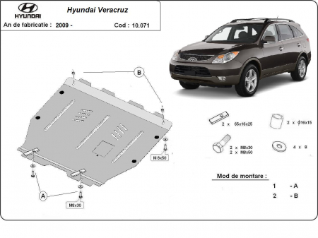 Scuturi metalice - Scut motor metalic Hyundai Veracruz dupa 2006