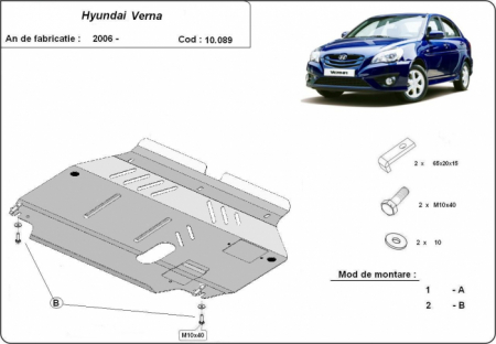 Scuturi metalice - Scut motor metalic Hyundai Verna dupa 2006