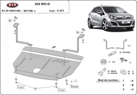 Scut motor Kia - Scut motor metalic Kia Rio 3 2011-2017