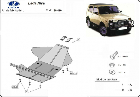 Scut motor Lada - Scut motor metalic Lada Niva fabricat dupa 1993
