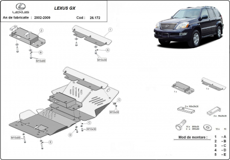 Scut motor Lexus - Scut motor metalic Lexus GX 2002-2009