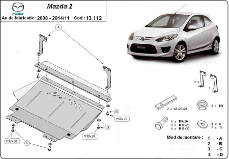 Scut motor Mazda - Scut motor metalic Mazda 2 2008-2014