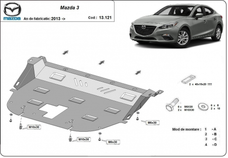 Scut motor Mazda - Scut motor metalic Mazda 3 dupa 2013