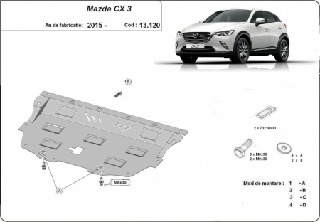 Scut motor Mazda - Scut motor metalic Mazda CX3 dupa 2015