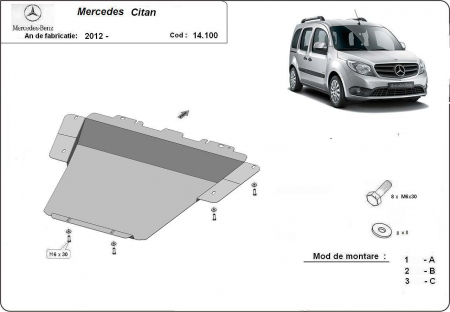 Scut motor Mercedes - Scut motor metalic Mercedes Citan dupa 2012