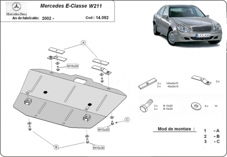 Scut motor Mercedes - Scut motor metalic Mercedes E-Class W211 2002-2008