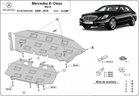 Scut motor Mercedes - Scut motor metalic Mercedes E-Class W212 2009-2016