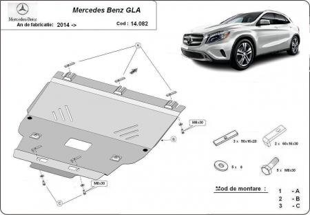 Scut motor Mercedes - Scut motor metalic Mercedes GLA X156 dupa 2014