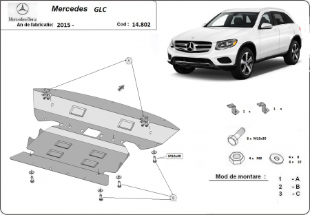 Scut motor Mercedes - Scut motor metalic Mercedes GLC X253 dupa 2015