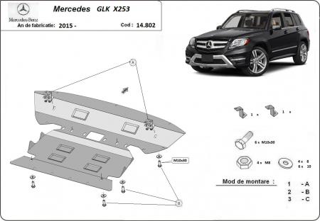 Scut motor Mercedes - Scut motor metalic Mercedes GLK X253 dupa 2015