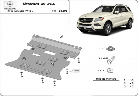 Scut motor Mercedes - Scut motor metalic Mercedes ML W166 dupa 2011