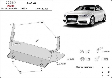 Scut motor Audi Allroad - Scut motor metalic Audi A4 B9 Allroad dupa 2015
