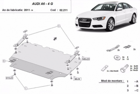 Scut motor Audi - Scut motor metalic Audi A6 2011-2019
