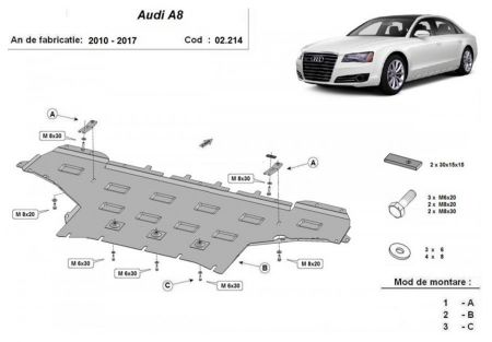 Scut motor metalic Audi A8 fabricat dupa 2010