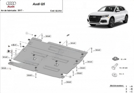 Scut motor Audi Q5 - Scut motor metalic Audi Q5 suv 2017 - 2025