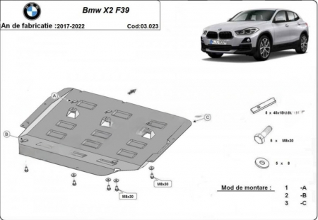 Scut motor Bmw - Scut motor metalic BMW X2 F39 2017 - 2022