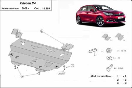 Scut motor Citroen - Scut motor metalic Citroen C 4 dupa 2008