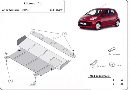 Scut motor Citroen - Scut motor metalic Citroen C1 dupa 2005